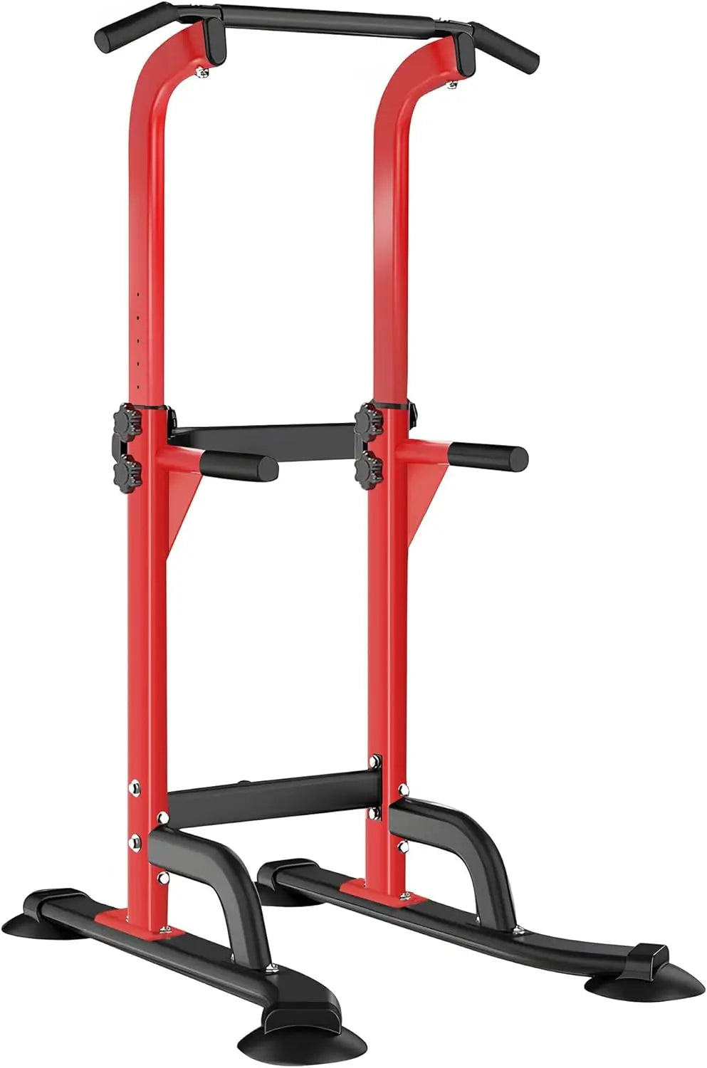 Power Tower Pull Up Bar and Dip Station Adjustable Height Dip Stand Multi-Functional Strength Training Fitness Workout Station