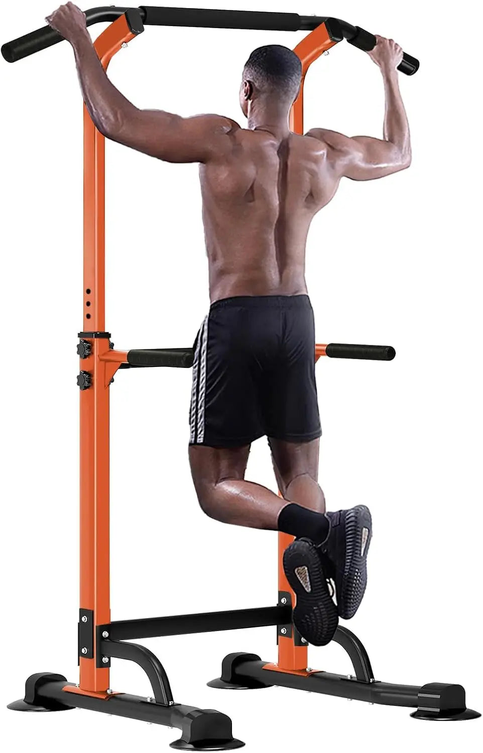 Power Tower Pull Up Bar and Dip Station Adjustable Height Dip Stand Multi-Functional Strength Training Fitness Workout Station