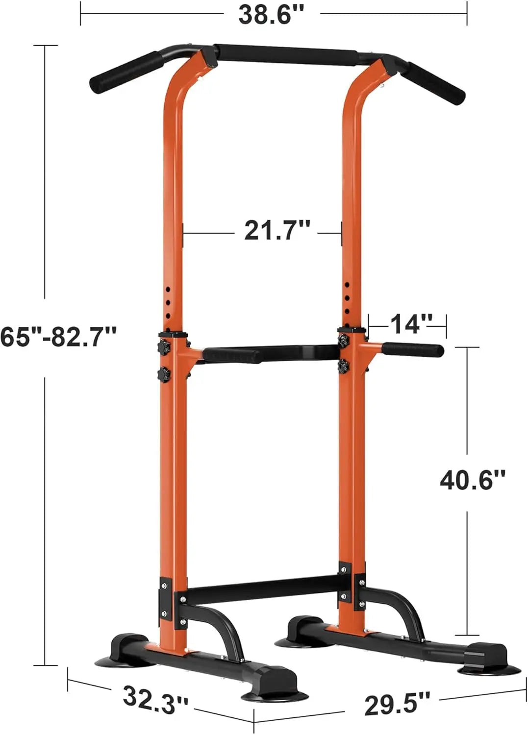 Power Tower Pull Up Bar and Dip Station Adjustable Height Dip Stand Multi-Functional Strength Training Fitness Workout Station