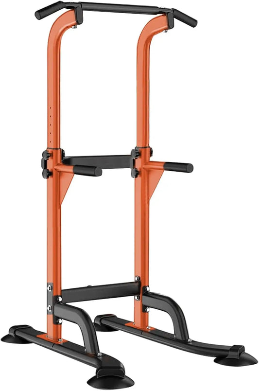Power Tower Pull Up Bar and Dip Station Adjustable Height Dip Stand Multi-Functional Strength Training Fitness Workout Station